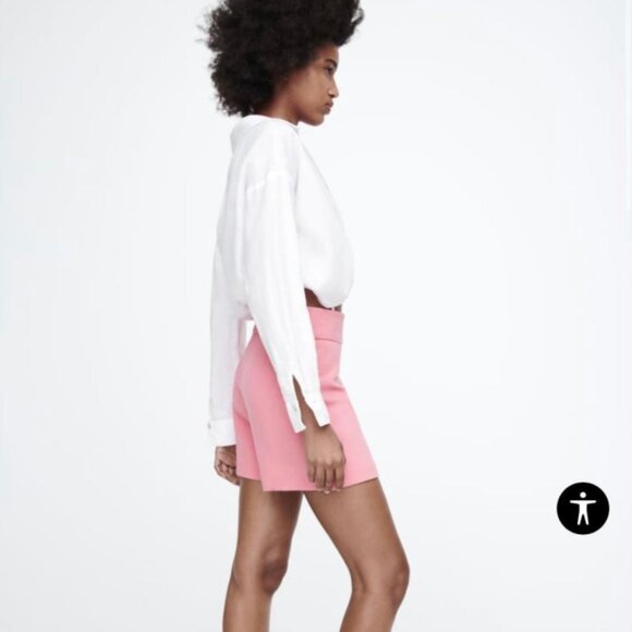 NEW Zara High-Waist Skort with Slit in Pink (Short Skirt), Size M - Picture 6 of 16